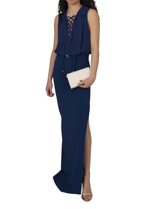 Abito in crêpe con lacci in georgette ELISABETTA FRANCHI | Abiti | ABR3851E2DC8